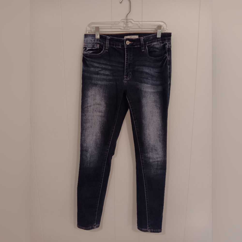 Kancan Skinny Ankle Mid Rise Medium Wash Blue Jeans